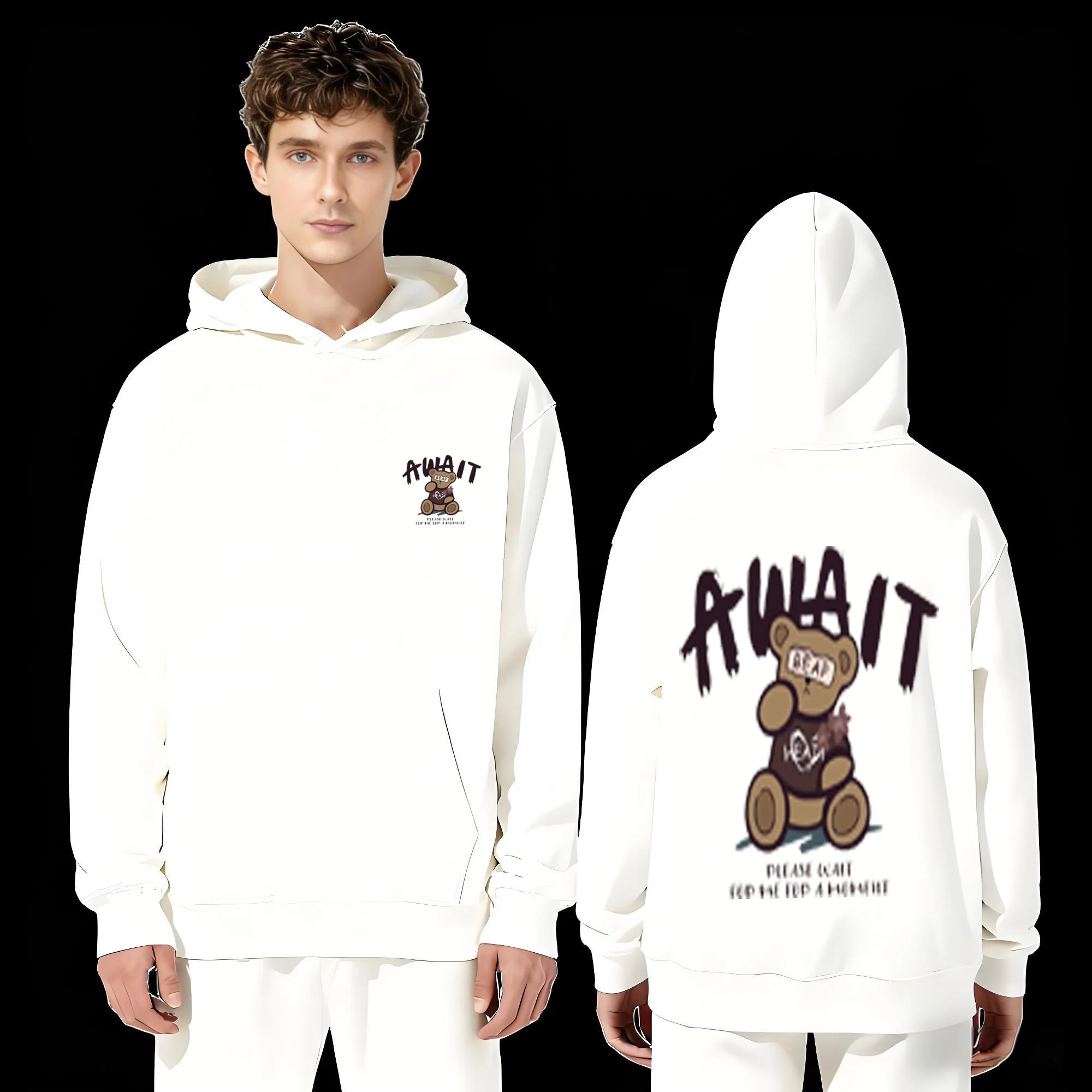 The latest casual fashion 330g heavyweight hoodie from 2025 is suitable for both men and women featuring bear and letter prints
The latest casual fashion 330g heavyweight hoodie from 2025 is suitable for both men and women featuring bear and letter prints