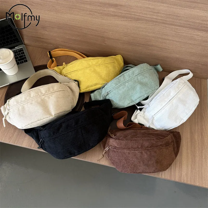 Women Waist Bag Corduroy Student Shoulder Handbag Crossbody Chest Breast Bag Fanny Pack Fashion Phone Female Bum Belt Purse 2025
Women Waist Bag Corduroy Student Shoulder Handbag Crossbody Chest Breast Bag Fanny Pack Fashion Phone Female Bum Belt Purse 2025