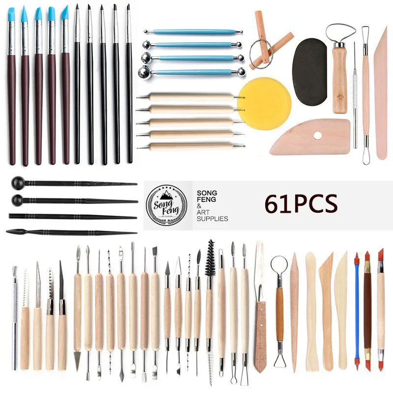 61pcs Pottery Tool Set Multi-Combination Silicone Pen Potter's Wheel Wooden Clay Sculpture Engraving Kit for Pottery Enthusia
61pcs Pottery Tool Set Multi-Combination Silicone Pen Potter's Wheel Wooden Clay Sculpture Engraving Kit for Pottery Enthusia