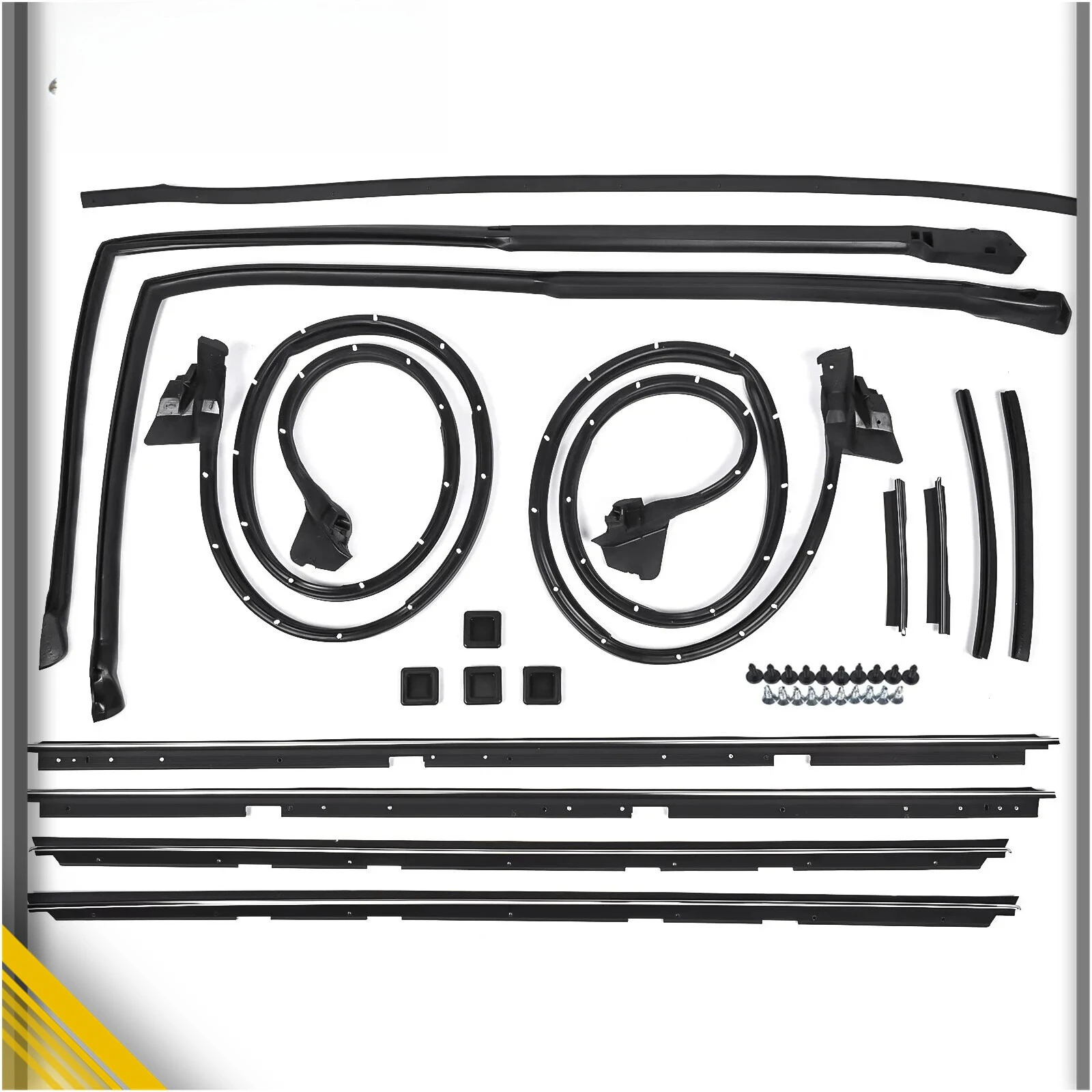 Weatherstripping Seals Kit For GMC Caballero/Chevrolet El Camino 1978-1987 17PCS
Weatherstripping Seals Kit For GMC Caballero/Chevrolet El Camino 1978-1987 17PCS
