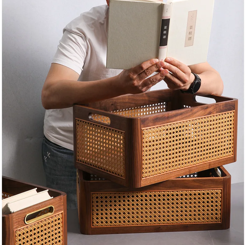 Black Walnut Storage Basket Creative Rattan Weaving Organizer Boxes MultiFunctional Storage Case Home Toy Miscellaneous Basket
Black Walnut Storage Basket Creative Rattan Weaving Organizer Boxes MultiFunctional Storage Case Home Toy Miscellaneous Basket