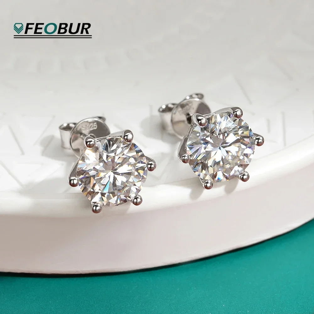 FEOBUR 1CT Round Cut Moissanite Stud Earrings for Women 925 Sterling Silver Brilliant Lab Created Diamond Classic Earring Man
FEOBUR 1CT Round Cut Moissanite Stud Earrings for Women 925 Sterling Silver Brilliant Lab Created Diamond Classic Earring Man