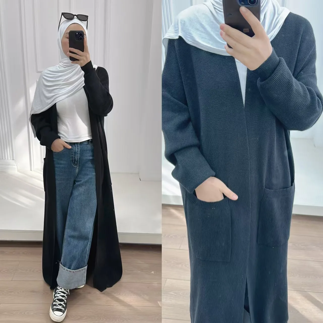 2 Piece Set Muslim Women Cardigan Sweater Coat Knitted Long Dress Suit Ensemble Morocco Casual Outfits Kimono Abaya Kaftan Robe
2 Piece Set Muslim Women Cardigan Sweater Coat Knitted Long Dress Suit Ensemble Morocco Casual Outfits Kimono Abaya Kaftan Robe