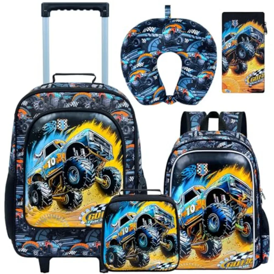 5Pcs Luggage Set, 18" Boys Travel Suitcases with Wheels, Car Carry on Rolling Luggage Airline Approved Black
5Pcs Luggage Set, 18" Boys Travel Suitcases with Wheels, Car Carry on Rolling Luggage Airline Approved Black