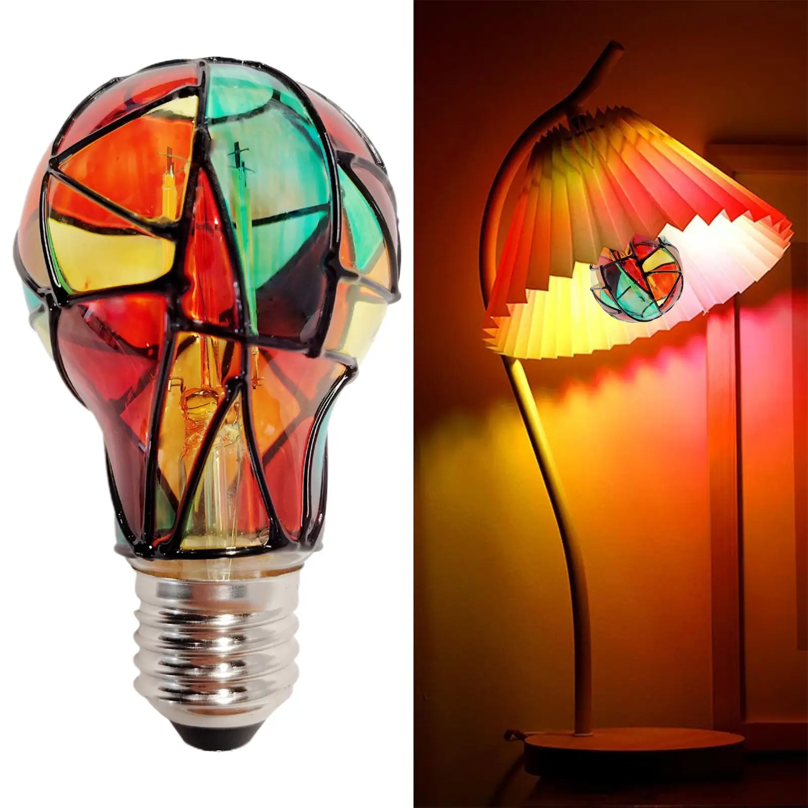 Stained Light Bulb 4W Mosaic E26 Base Colored Light Christmas Decoration Painted Colorful Bulb Festive Decoration for Home Party
Stained Light Bulb 4W Mosaic E26 Base Colored Light Christmas Decoration Painted Colorful Bulb Festive Decoration for Home Party