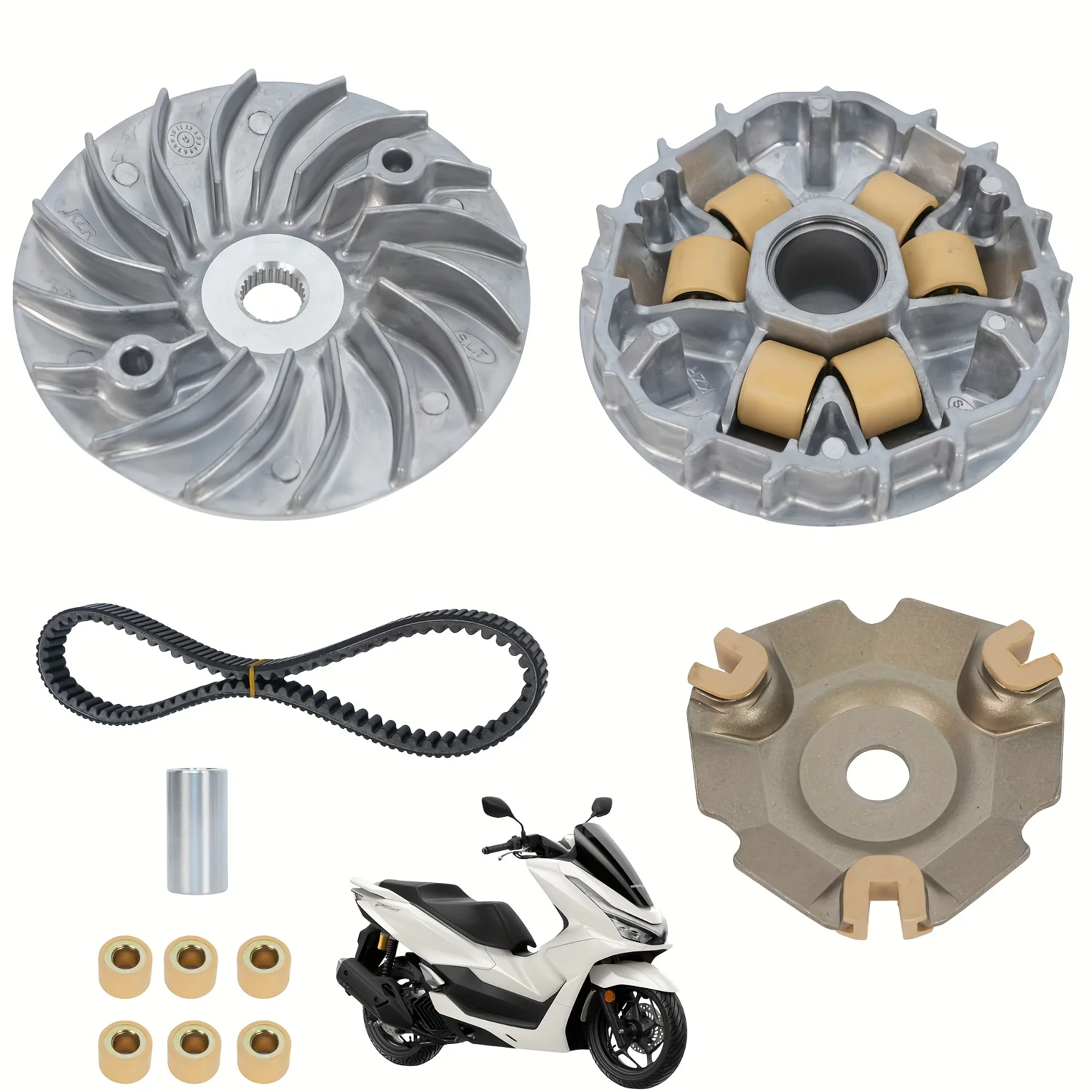 A set of front clutch transmission with belt suitable for Honda PCX125, PCX150 scooters (125cc, 150cc), 2009 - 2018
A set of front clutch transmission with belt suitable for Honda PCX125, PCX150 scooters (125cc, 150cc), 2009 - 2018