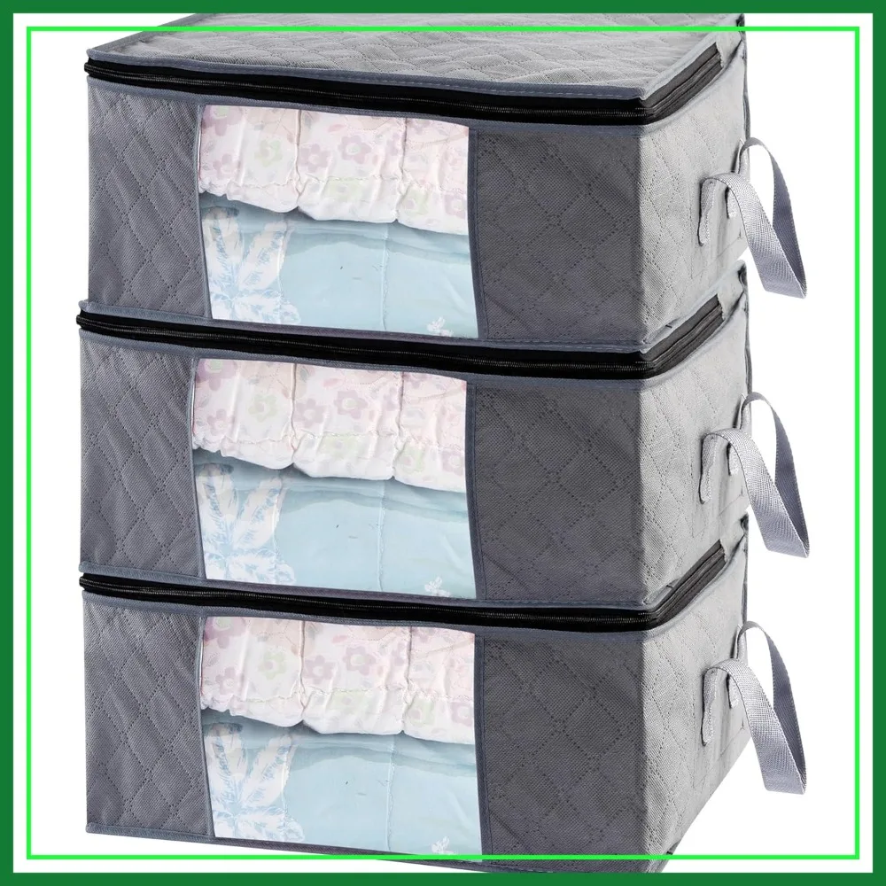 Storage Clothes Bins - 35L Organizer Boxes with Lids Zipper, Foldable Bedroom Totes, 3pc Pack
Storage Clothes Bins - 35L Organizer Boxes with Lids Zipper, Foldable Bedroom Totes, 3pc Pack