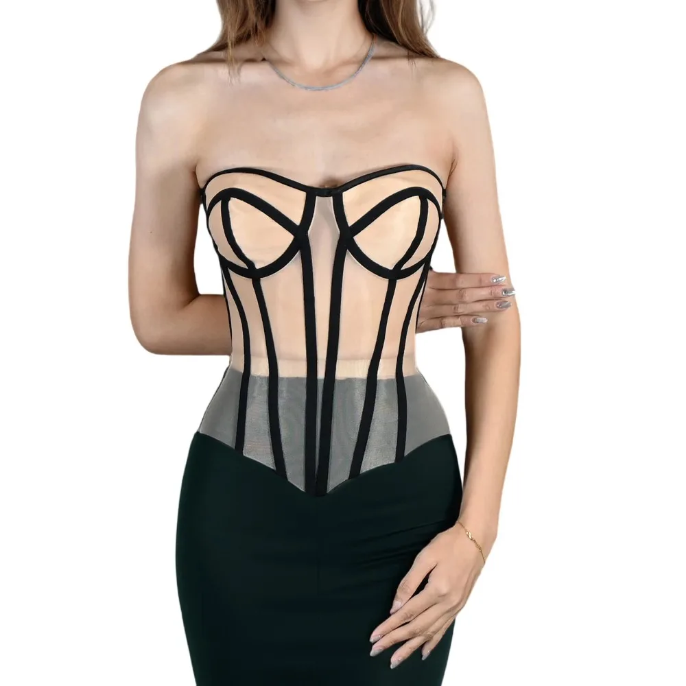 Women Overbust Mesh Corset Bustier Top With Cups Gather Breast Slimm Waist Lace Up Steel Boned Shaping Quality Strapless Corsets
Women Overbust Mesh Corset Bustier Top With Cups Gather Breast Slimm Waist Lace Up Steel Boned Shaping Quality Strapless Corsets