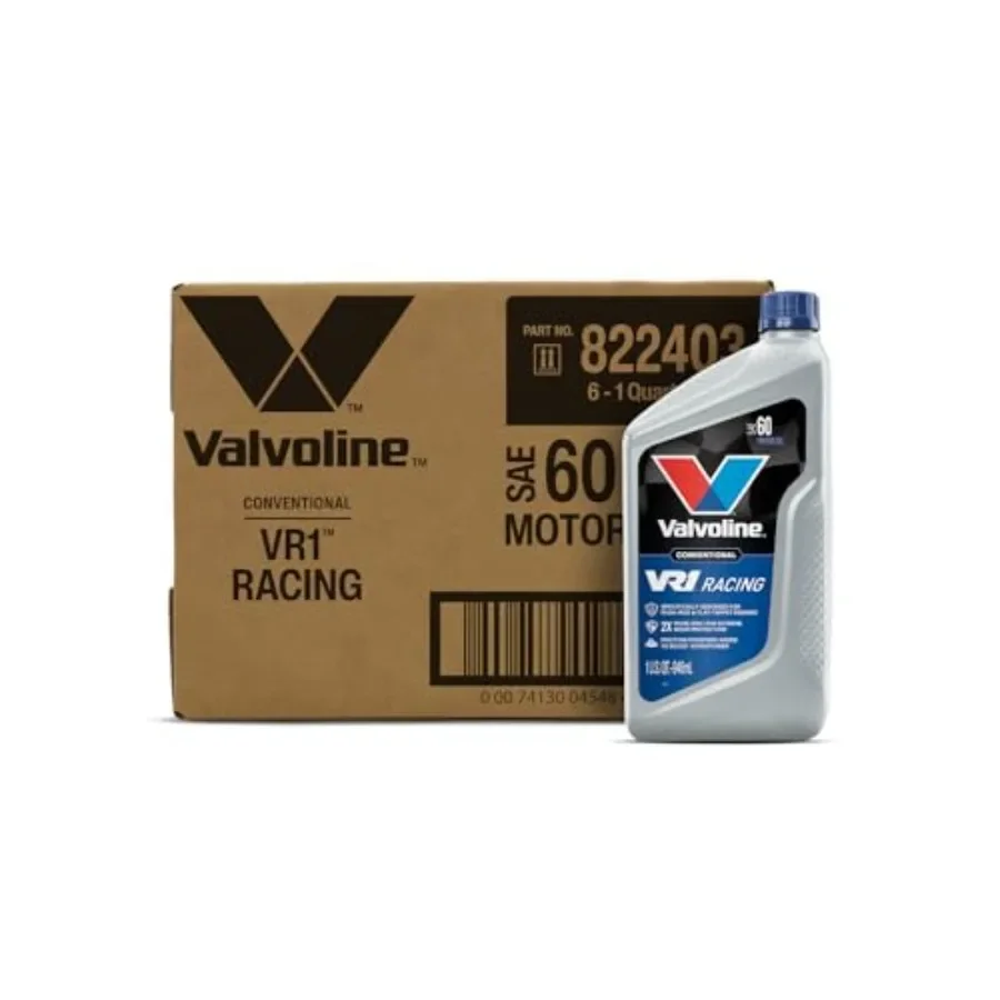 VR1 Racing SAE 60 Motor Oil 1 QT, Case of 6 for high-performance racing engines, petroleum-based, black, extreme heat resistanc
VR1 Racing SAE 60 Motor Oil 1 QT, Case of 6 for high-performance racing engines, petroleum-based, black, extreme heat resistanc
