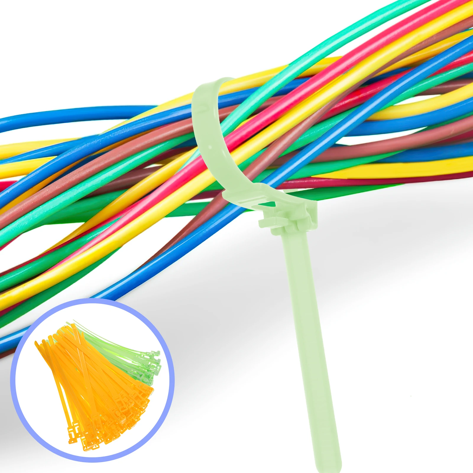 100 Pcs Strap Reusable Zip Ties Cord Color Snap Button Convenient Cable Access Plastic Daily Use Management
100 Pcs Strap Reusable Zip Ties Cord Color Snap Button Convenient Cable Access Plastic Daily Use Management