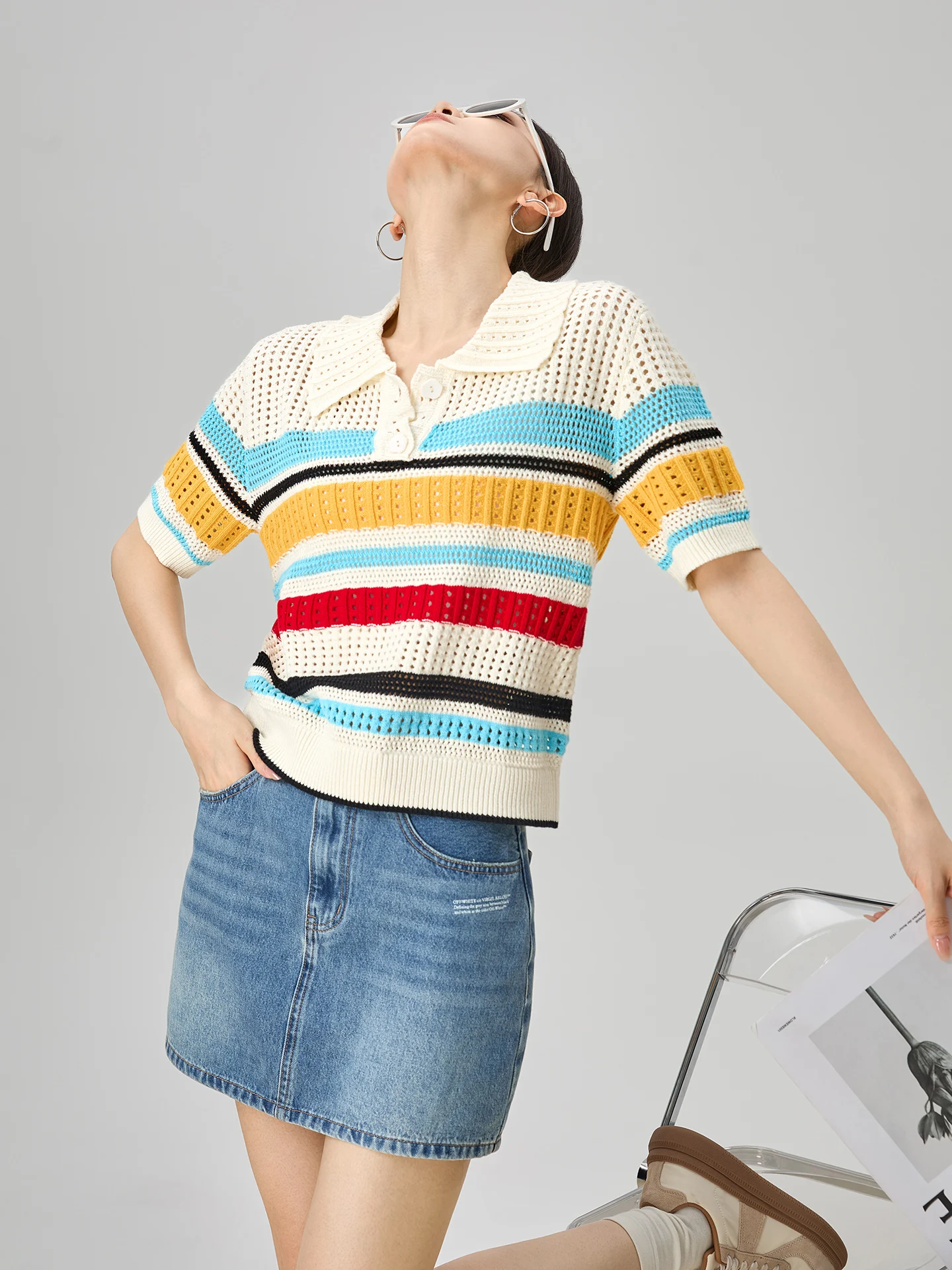 Ne Hollow Knitted ort Sve T-irt Women's New 2025 Ele Design Summer Top Korean Sle Straight Cut
Ne Hollow Knitted ort Sve T-irt Women's New 2025 Ele Design Summer Top Korean Sle Straight Cut