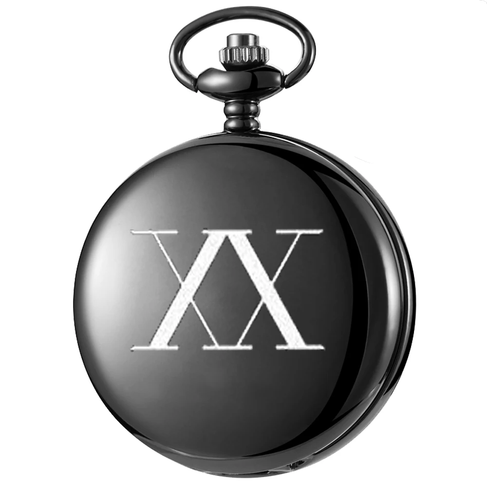 «XX» карманные часы с резьбой на английском алфавите и циферблатом в простом стиле, черные кварцевые часы с цепочкой и ремешком, идеальный подарок на день рождения
«XX» карманные часы с резьбой на английском алфавите и циферблатом в простом стиле, черные кварцевые часы с цепочкой и ремешком, идеальный подарок на день рождения