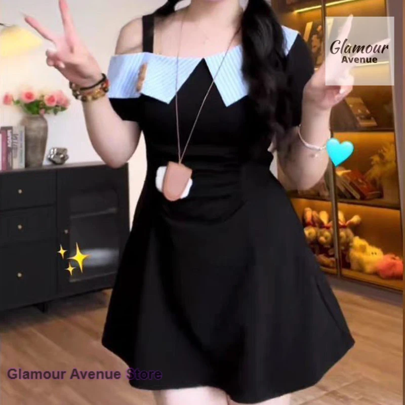 French style sweet and lovely temperament dress female summer new slim waist lapel off-the-shoulder high-grade short skirt
French style sweet and lovely temperament dress female summer new slim waist lapel off-the-shoulder high-grade short skirt