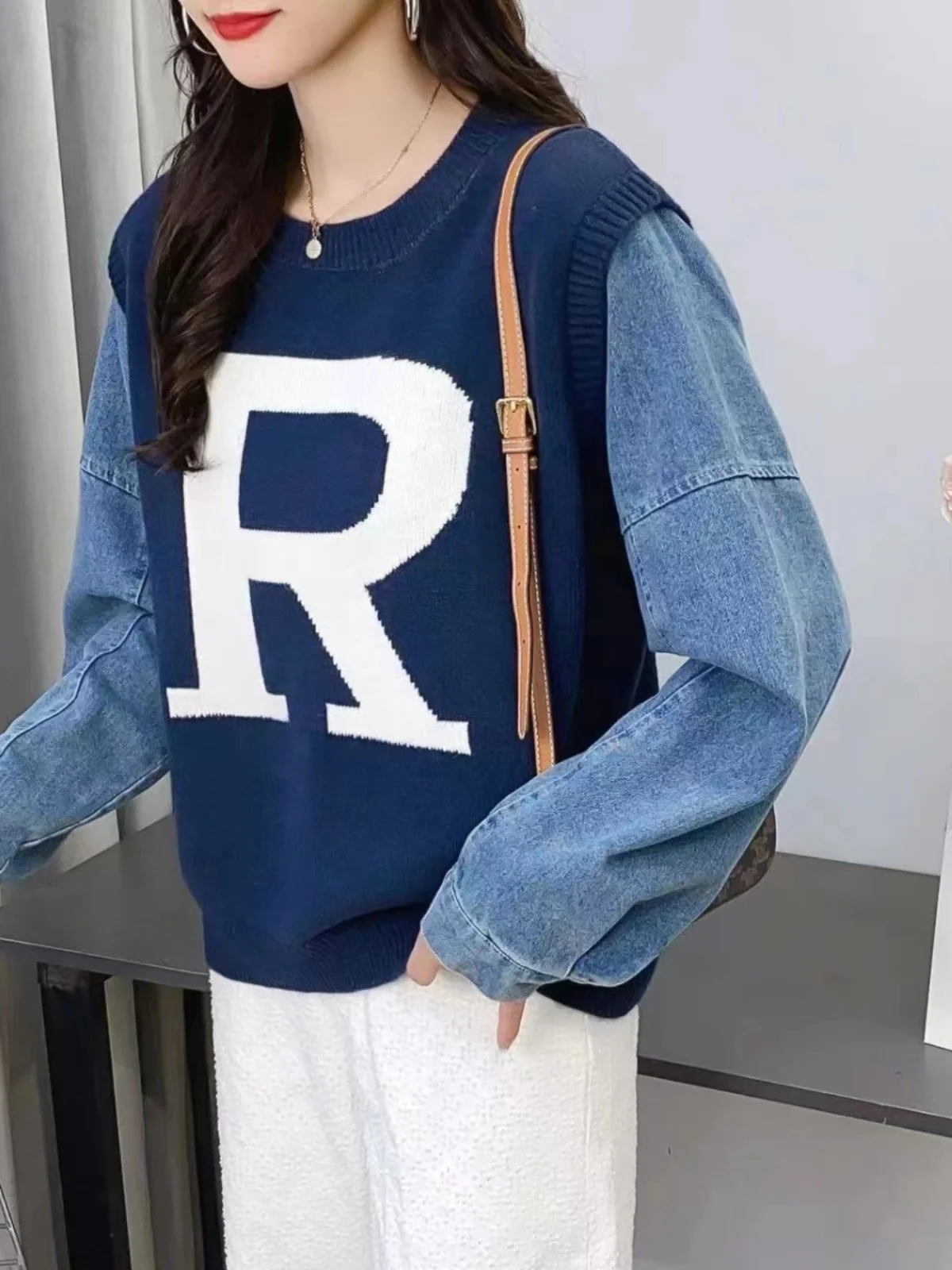 Женский круглый трикотаж Ne, осенне-зимняя джинсовая лоскутная одежда для старшеклассников, верхняя одежда для больших детей 5 лет и 3 лет
Женский круглый трикотаж Ne, осенне-зимняя джинсовая лоскутная одежда для старшеклассников, верхняя одежда для больших детей 5 лет и 3 лет