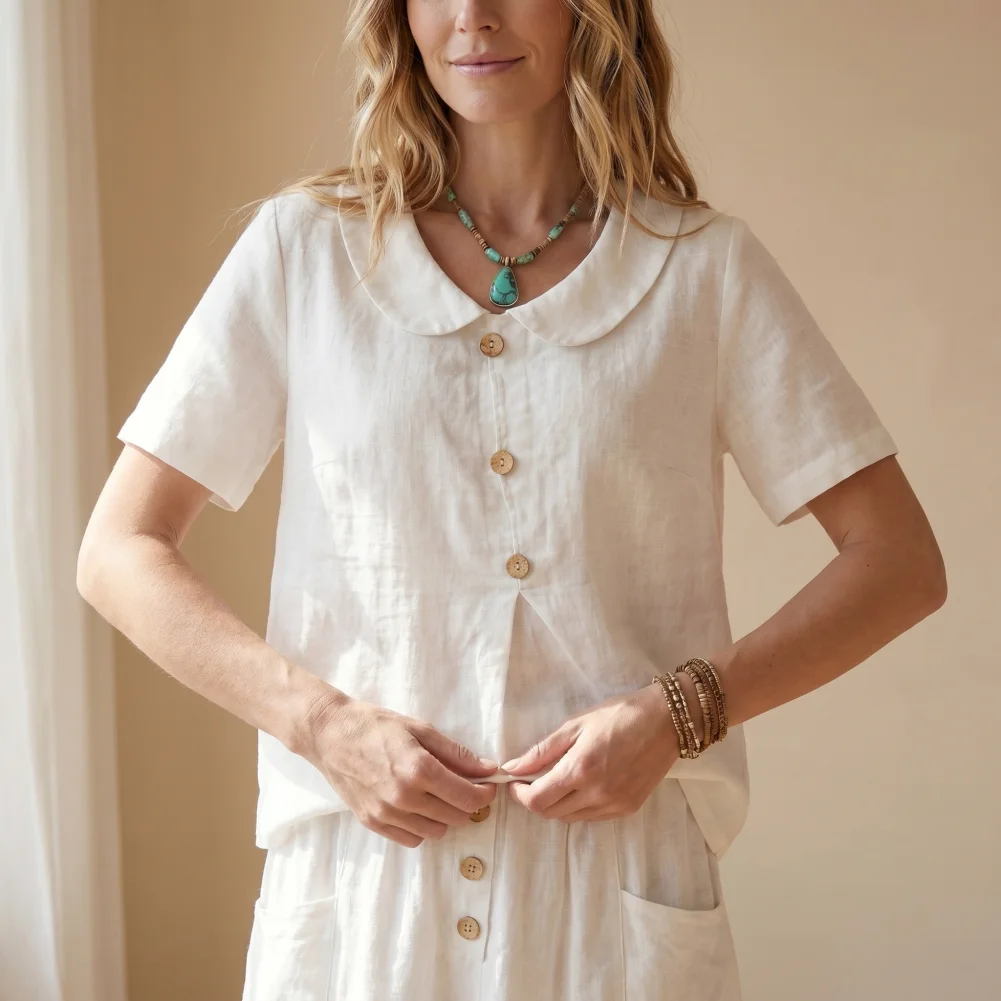 Women Cotton Linen Outfit Women’s 2 Piece Skirt Set Cotton Linen Summer Outfit Short Sleeve Top Maxi Skirt with Pockets
Women Cotton Linen Outfit Women’s 2 Piece Skirt Set Cotton Linen Summer Outfit Short Sleeve Top Maxi Skirt with Pockets