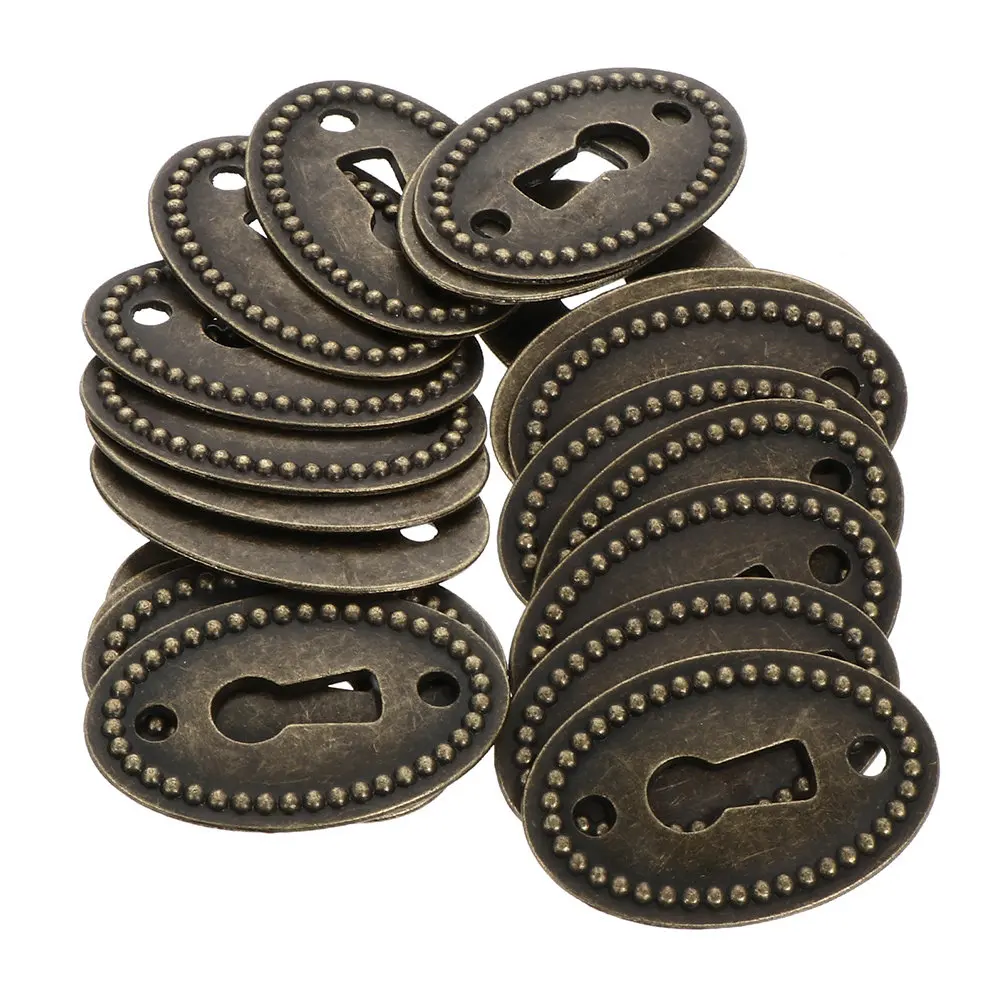 30Pcs Zinc Alloy Keyhole Cover Plate Oval Brass Finish Escutcheon for Retro Dresser Cabinet Door Furniture Hardware
30Pcs Zinc Alloy Keyhole Cover Plate Oval Brass Finish Escutcheon for Retro Dresser Cabinet Door Furniture Hardware