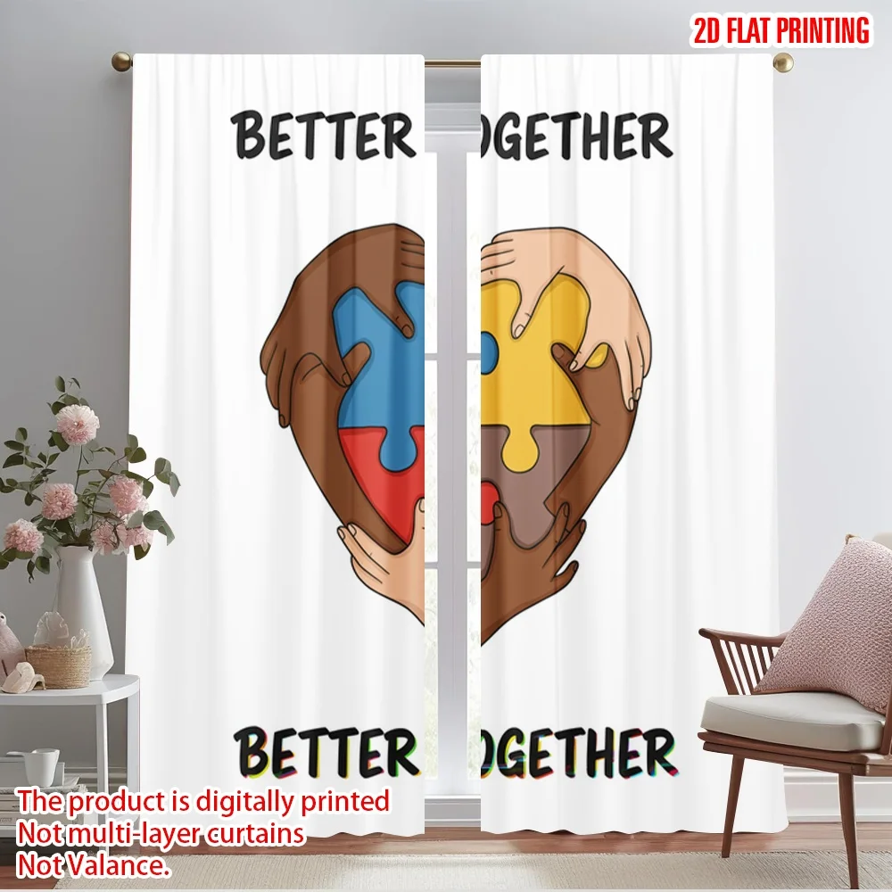 2pcs 2D flat printing Window Curtains Diversity Unity Heart Puzzle Polyester Without Electricity Party Decorations Use for Photo
2pcs 2D flat printing Window Curtains Diversity Unity Heart Puzzle Polyester Without Electricity Party Decorations Use for Photo