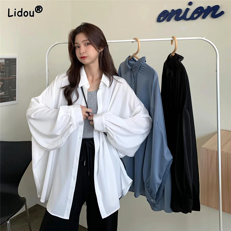 2023 Women's Clothing Thin Spring Summer Loose Korean Streetwear Solid Button Turn-down Collar Fashion Casual Simplicity Blouses
2023 Women's Clothing Thin Spring Summer Loose Korean Streetwear Solid Button Turn-down Collar Fashion Casual Simplicity Blouses