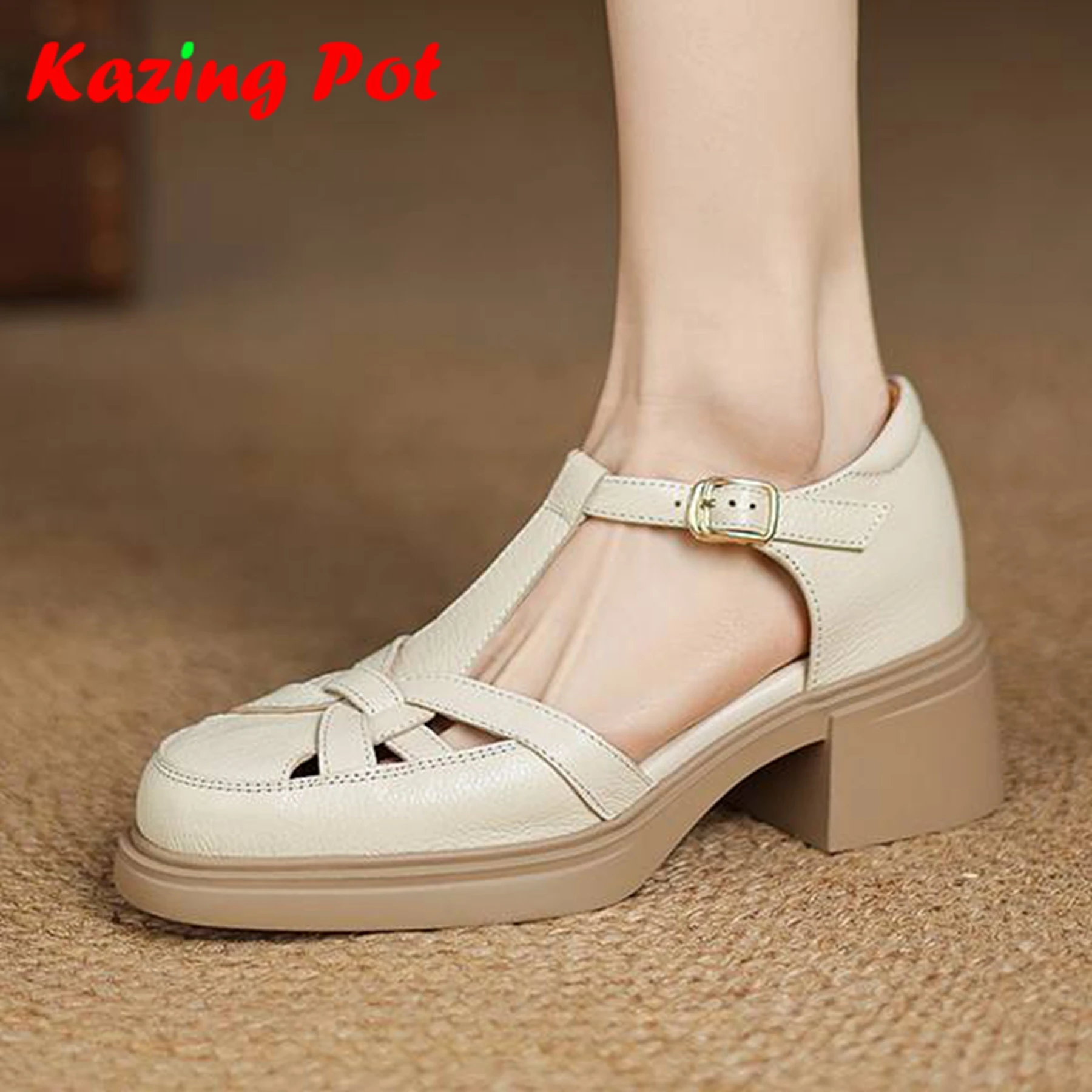 Krazing Pot, модная летняя обувь из овчины с круглым носком, размер 42, винтажные гладиаторы с пряжкой, женские мягкие туфли-лодочки на среднем каблуке на платформе
Krazing Pot, модная летняя обувь из овчины с круглым носком, размер 42, винтажные гладиаторы с пряжкой, женские мягкие туфли-лодочки на среднем каблуке на платформе