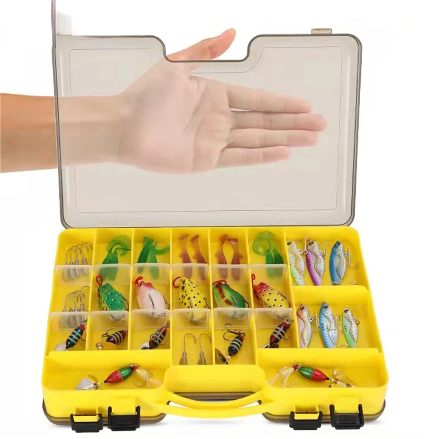 Baffle Fishing Tackle Boxes Double Layer Bait Container Portable Lure Multi Compartments Big Gear Case Suitcase Tool Box leg
Baffle Fishing Tackle Boxes Double Layer Bait Container Portable Lure Multi Compartments Big Gear Case Suitcase Tool Box leg