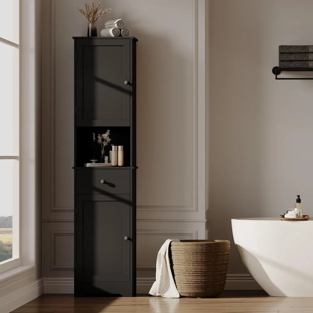 Tall Bathroom Cabinet,Storage Cabinet with 2 Doors & 2 Drawer,Storage Cabinet with Ajustable Shelve,for Bathrooms, Kitchens, Ent
Tall Bathroom Cabinet,Storage Cabinet with 2 Doors & 2 Drawer,Storage Cabinet with Ajustable Shelve,for Bathrooms, Kitchens, Ent