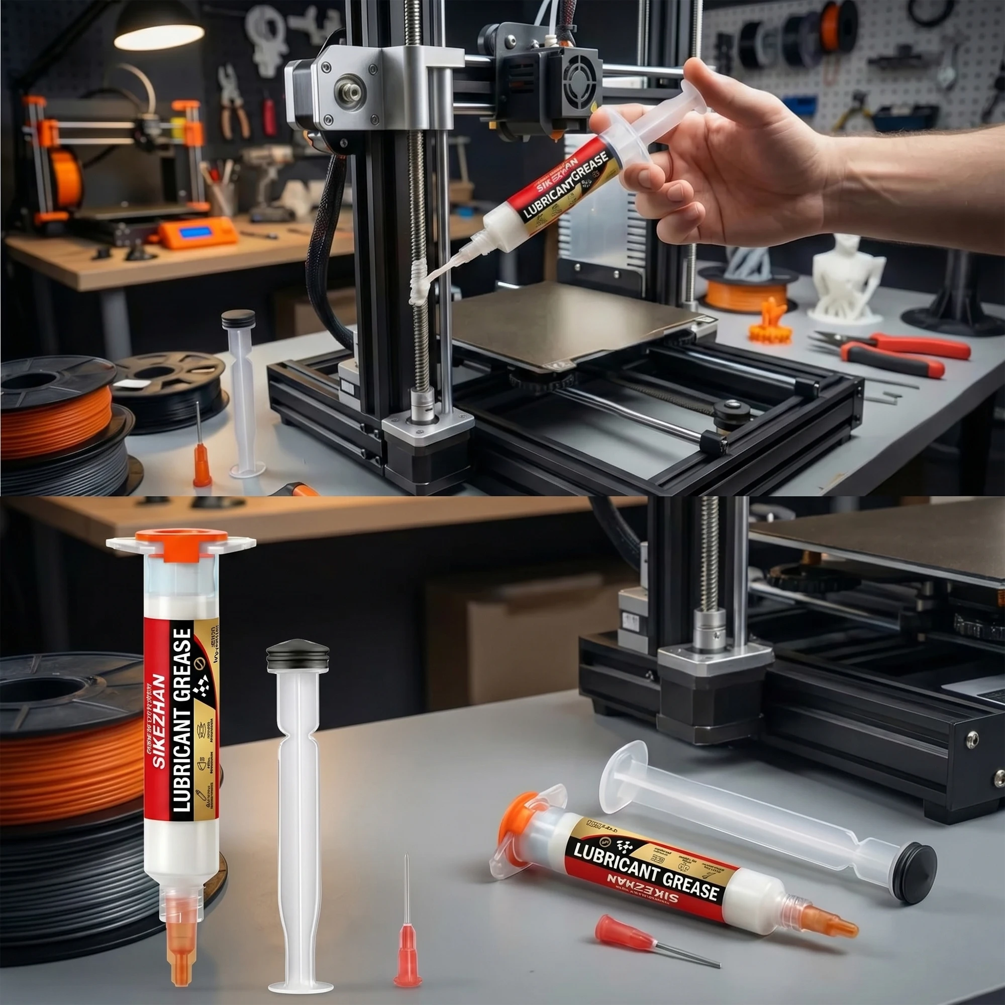 SIKEZHAN 10g 3D Printer Grease White Lube for Rails Screws Reduce Noise Smooth Printing All in One Maintenance Long Lasting
SIKEZHAN 10g 3D Printer Grease White Lube for Rails Screws Reduce Noise Smooth Printing All in One Maintenance Long Lasting