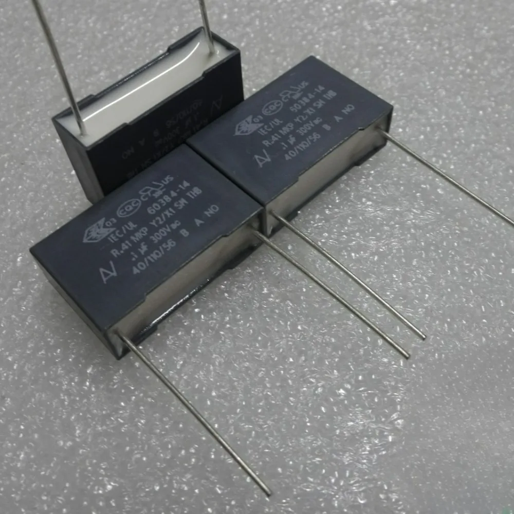 5pcs/lot AV R41 MKP 0.1uf 300VAC 100nf u1 104 M Y2/X1 Brand New 22.5mm Film Capacitor
5pcs/lot AV R41 MKP 0.1uf 300VAC 100nf u1 104 M Y2/X1 Brand New 22.5mm Film Capacitor