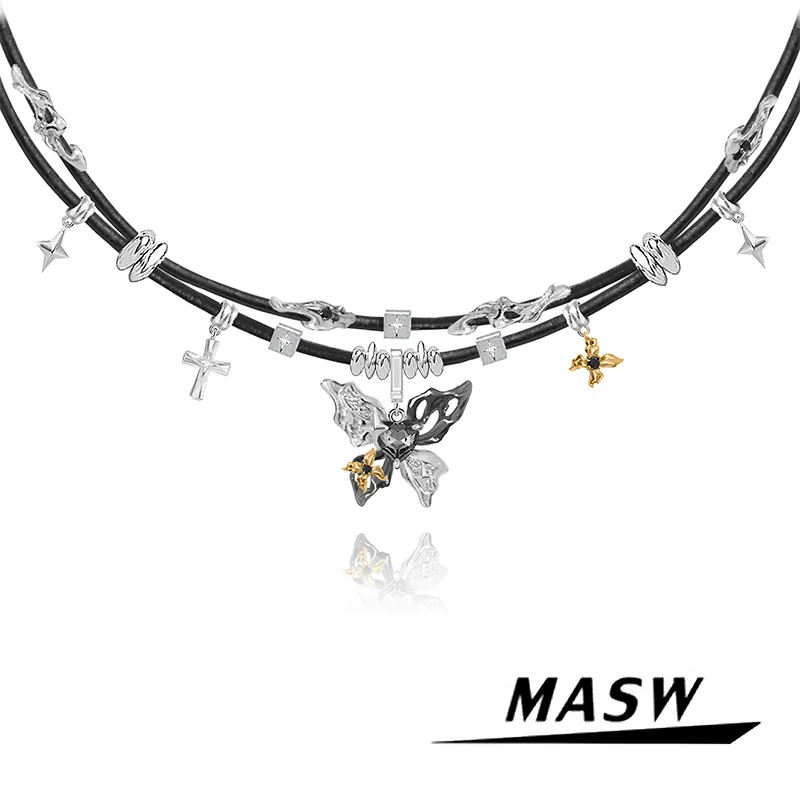 MASW Original Design Senior Sense Black Cord Butterfly Pendant Necklace For Women Girl Gift 2023 Trend New Fashion Accessories
MASW Original Design Senior Sense Black Cord Butterfly Pendant Necklace For Women Girl Gift 2023 Trend New Fashion Accessories