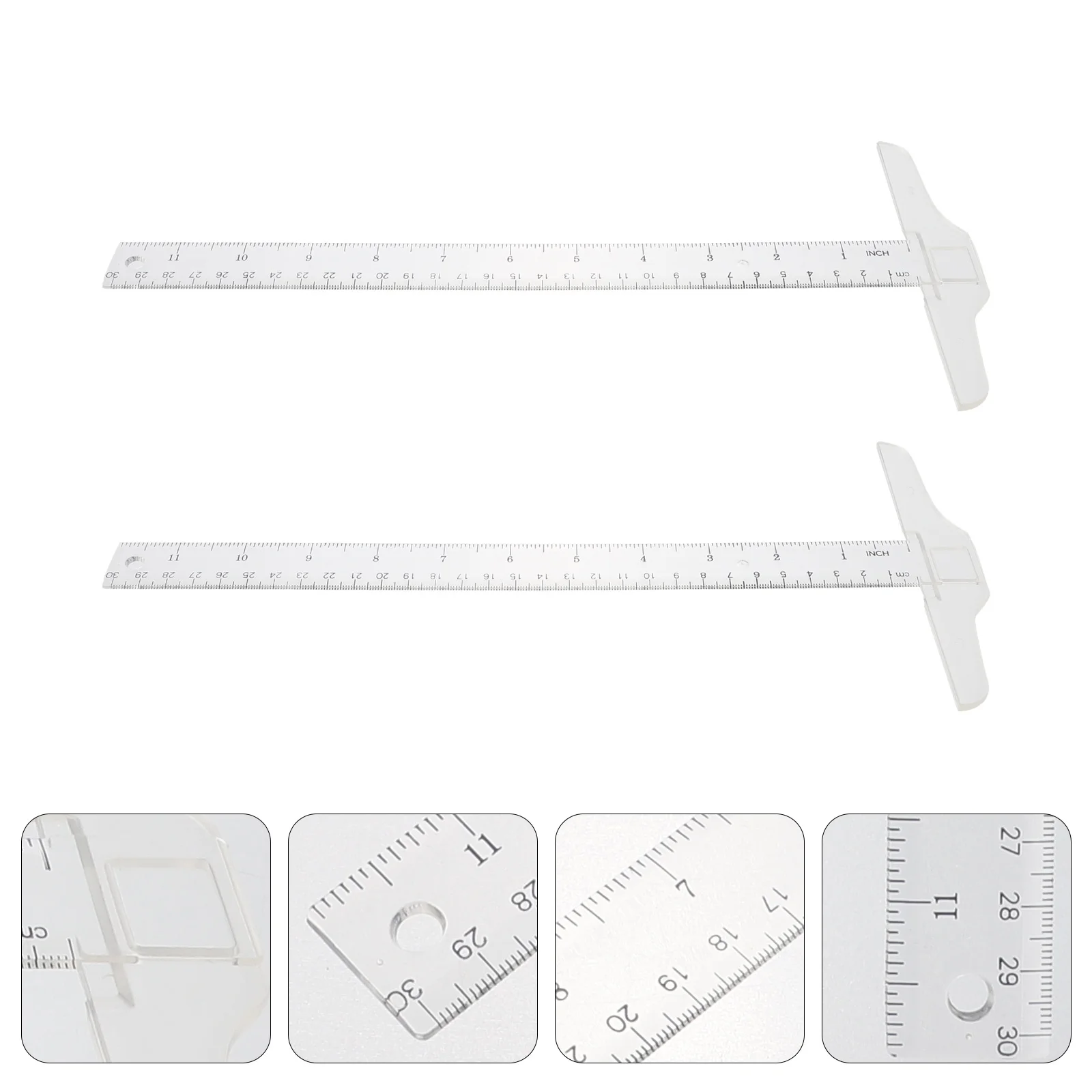 2Pcs T-Square Ruler Clear Plastic Academic T-Ruler for Student Design Layout Measuring Tool with Dual Scales in Cm and Inch
2Pcs T-Square Ruler Clear Plastic Academic T-Ruler for Student Design Layout Measuring Tool with Dual Scales in Cm and Inch