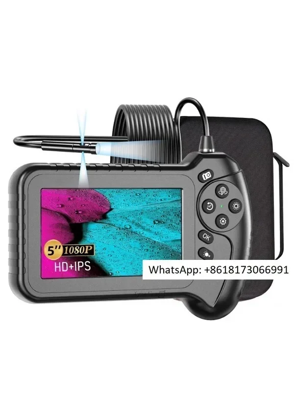 5-дюймовый эндоскоп с большим экраном и двумя объективами, камера высокого разрешения для обслуживания автомобилей, детектор для промышленных канализационных трубопроводов
5-дюймовый эндоскоп с большим экраном и двумя объективами, камера высокого разрешения для обслуживания автомобилей, детектор для промышленных канализационных трубопроводов