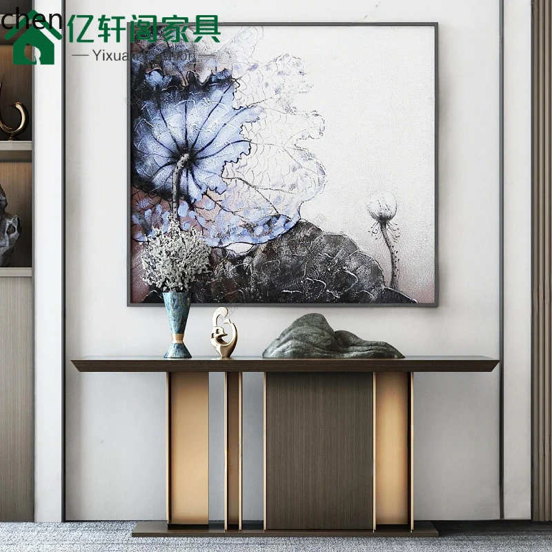 WL light luxury stainless steel rock slab art Xuanguantai hotel foyer strip case end view table against the wall
WL light luxury stainless steel rock slab art Xuanguantai hotel foyer strip case end view table against the wall
