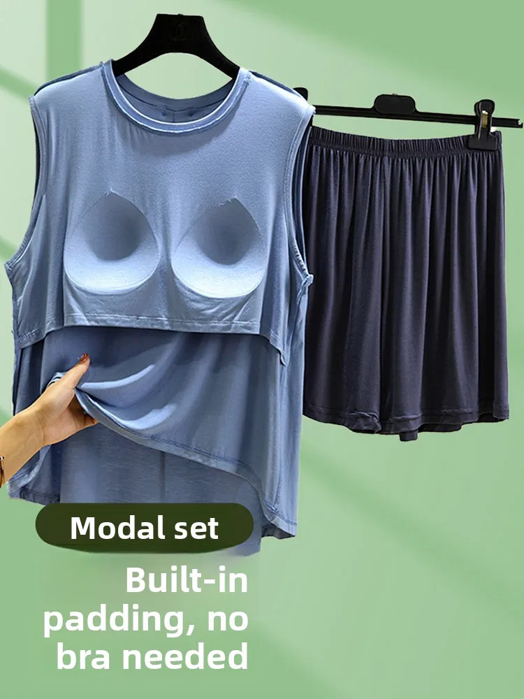Women's Modal Spwear Set Summer Thin Casual Home Clothes Top And Bot Large Size Comfortable Breathable Nightgown
Women's Modal Spwear Set Summer Thin Casual Home Clothes Top And Bot Large Size Comfortable Breathable Nightgown