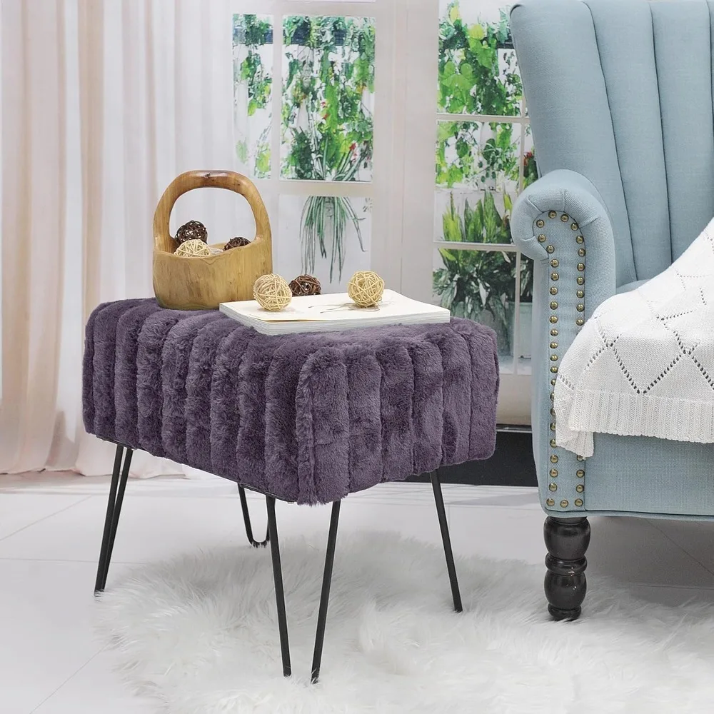 Османская оттоманка из искусственного меха фиолетовой норки 19,5x12,5x17H Скамья для прихожей Удобные бархатные тафтинговые пушистые табуреты для макияжа с металлическими ножками и подставкой для ног
Османская оттоманка из искусственного меха фиолетовой норки 19,5x12,5x17H Скамья для прихожей Удобные бархатные тафтинговые пушистые табуреты для макияжа с металлическими ножками и подставкой для ног