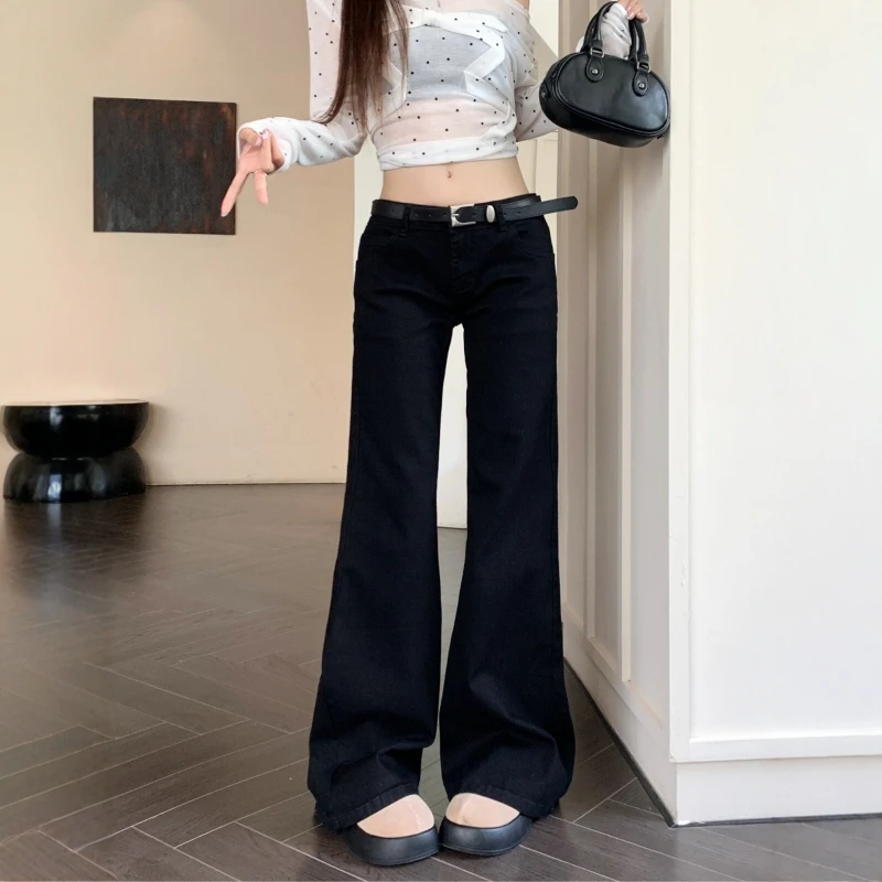 High Waist Flared Jeans Women's Black Versatile Slimming Long Pants Spring Summer Cleanfit Vintage Washed Denim Casual Wear
High Waist Flared Jeans Women's Black Versatile Slimming Long Pants Spring Summer Cleanfit Vintage Washed Denim Casual Wear
