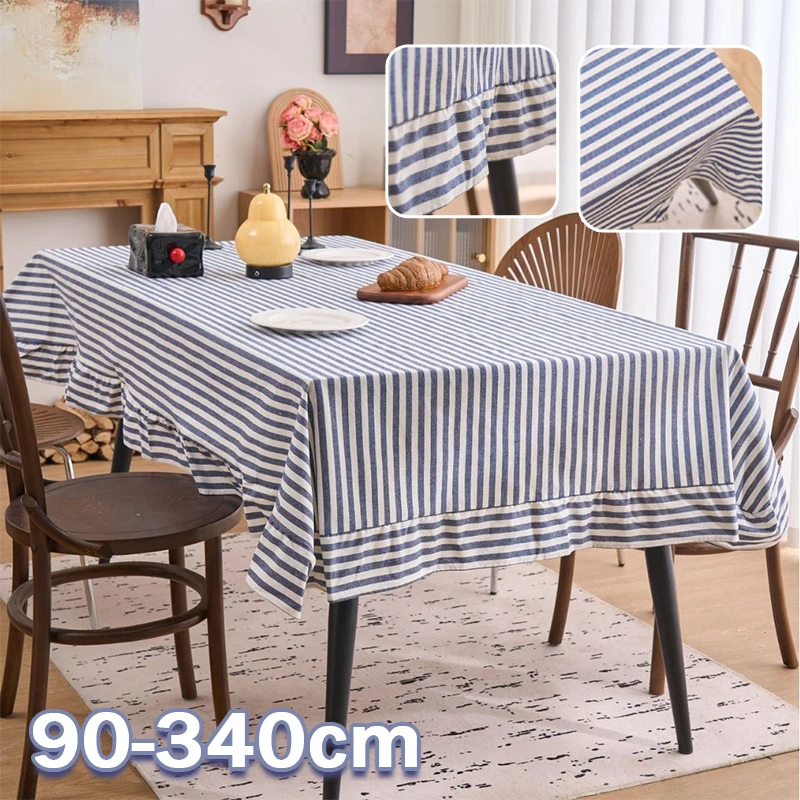 French Vintage Striped Tablecloth Elegant Ruffle Hem Design Classic Style Table Cover for Dining Room Bedroom Homestay Decor
French Vintage Striped Tablecloth Elegant Ruffle Hem Design Classic Style Table Cover for Dining Room Bedroom Homestay Decor