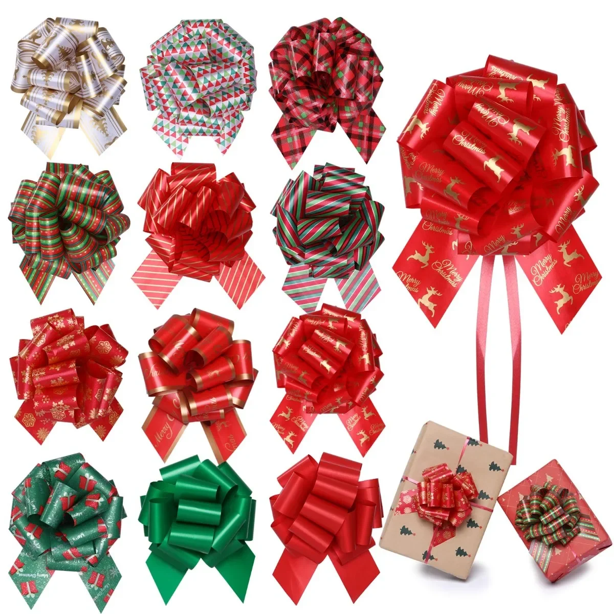 12PCS Christmas Pull Bows with Ribbon 5” Wide for Gift Wrapping Gift Tags Boxing Day Decorations Holiday Décor Present Wrapping
12PCS Christmas Pull Bows with Ribbon 5” Wide for Gift Wrapping Gift Tags Boxing Day Decorations Holiday Décor Present Wrapping