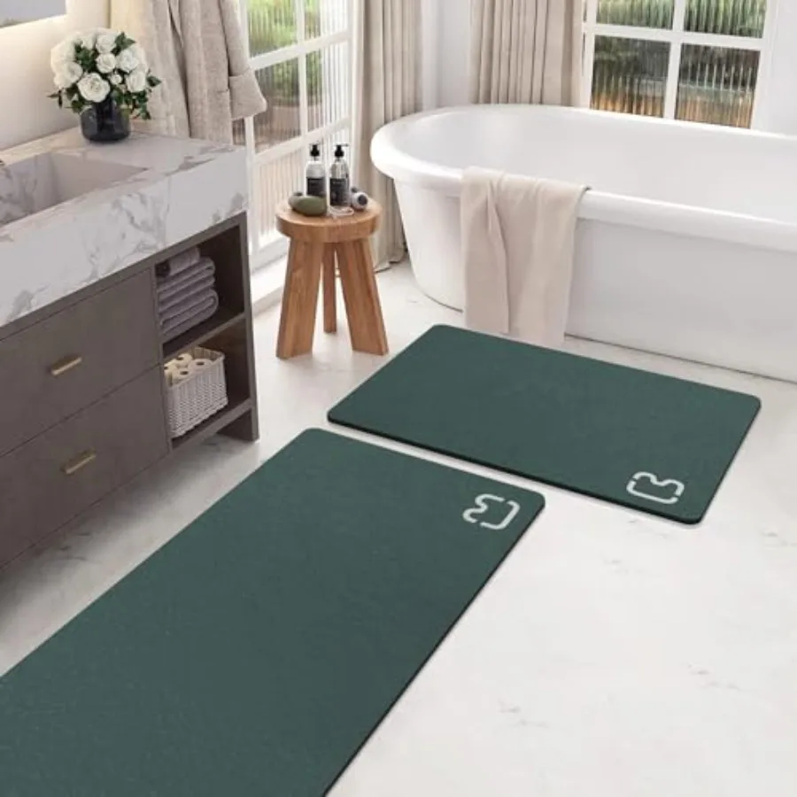 2 Pcs Bathroom Rugs Mat Set - Quick Dry Diatomaceous Earth Bath Mat for Bathroom Non-Slip Bath Rug with Rubber Backing Absorben
2 Pcs Bathroom Rugs Mat Set - Quick Dry Diatomaceous Earth Bath Mat for Bathroom Non-Slip Bath Rug with Rubber Backing Absorben