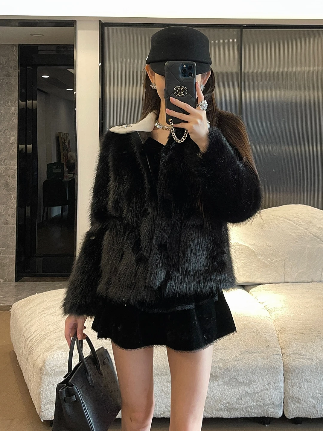 ChiclyNana Luxury Artificial Fur Coat Bla Heavy Work Diamond Collar Eco-friendly Faionable Women's Outerwear Commute Sle
ChiclyNana Luxury Artificial Fur Coat Bla Heavy Work Diamond Collar Eco-friendly Faionable Women's Outerwear Commute Sle
