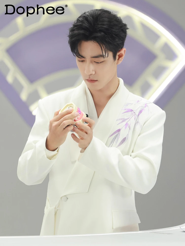 Men's 2025 Autumn New High-End Tailored Coats Elegant Temperament Suit Jackets New Chinese Style Bamboo Leaf Embroidery Blazers
Men's 2025 Autumn New High-End Tailored Coats Elegant Temperament Suit Jackets New Chinese Style Bamboo Leaf Embroidery Blazers