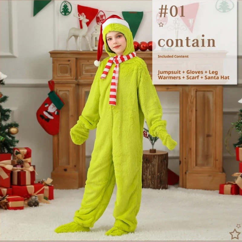 Movie Christmas Green Hair Cosplay Costume Full Set Monster Bodysuit Uniform for Kids Outfit Carnival Party Clothes Roleplay
Movie Christmas Green Hair Cosplay Costume Full Set Monster Bodysuit Uniform for Kids Outfit Carnival Party Clothes Roleplay