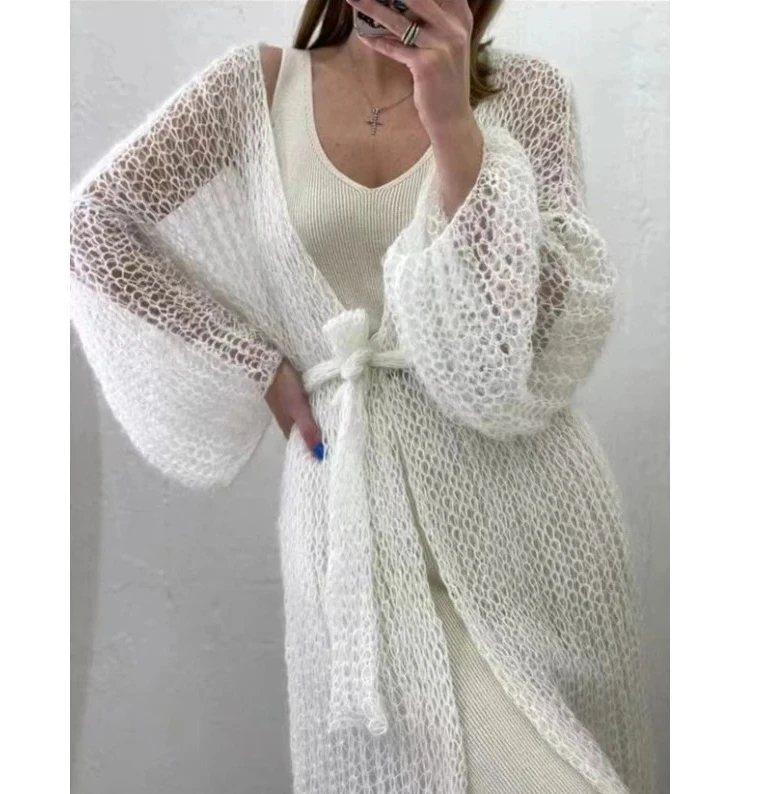 Knitted Open Stitch Cardigan Sweater for Women Autumn Winter Solid Fashion Front Pocket Long Sweater Coat Loose
Knitted Open Stitch Cardigan Sweater for Women Autumn Winter Solid Fashion Front Pocket Long Sweater Coat Loose