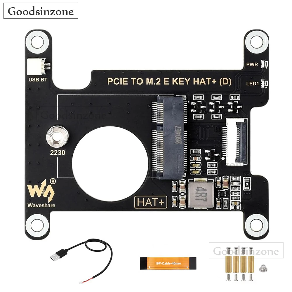 PCIe to M.2 E Key HAT (D) for Raspberry Pi 5, Compatible with Various NGFF (M.2 E Key) Wireless NIC, Supports USB Bluetooth
PCIe to M.2 E Key HAT (D) for Raspberry Pi 5, Compatible with Various NGFF (M.2 E Key) Wireless NIC, Supports USB Bluetooth