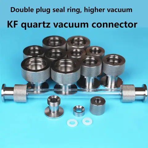 KF16/25 Stainless Steel Vacuum Gauge Joint Quartz Tube Seal Tube Furnace Tube Sealer Flange Tube Plug