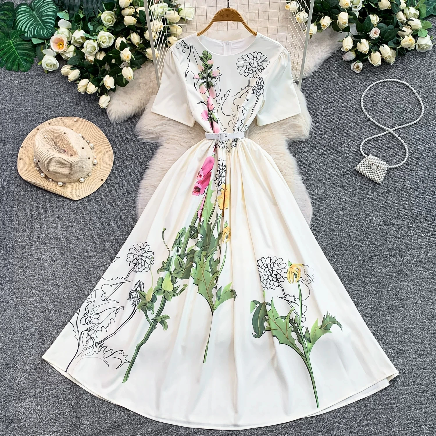 2026 New Summer Women Floral Print Short Sleeve Midi Long Elegant Gorgeous Bridesmaid Cocktail Party Dress With Round Neck
2026 New Summer Women Floral Print Short Sleeve Midi Long Elegant Gorgeous Bridesmaid Cocktail Party Dress With Round Neck