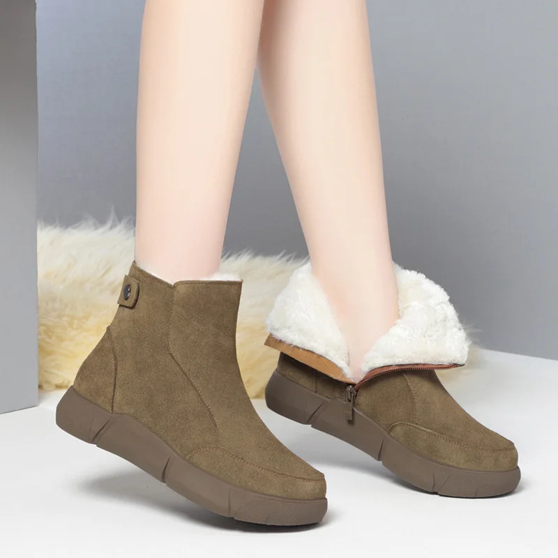 Snow boots women 2025 winter cotton flat heel short boots cotton shoes soft soled women's shoes leather boots
Snow boots women 2025 winter cotton flat heel short boots cotton shoes soft soled women's shoes leather boots