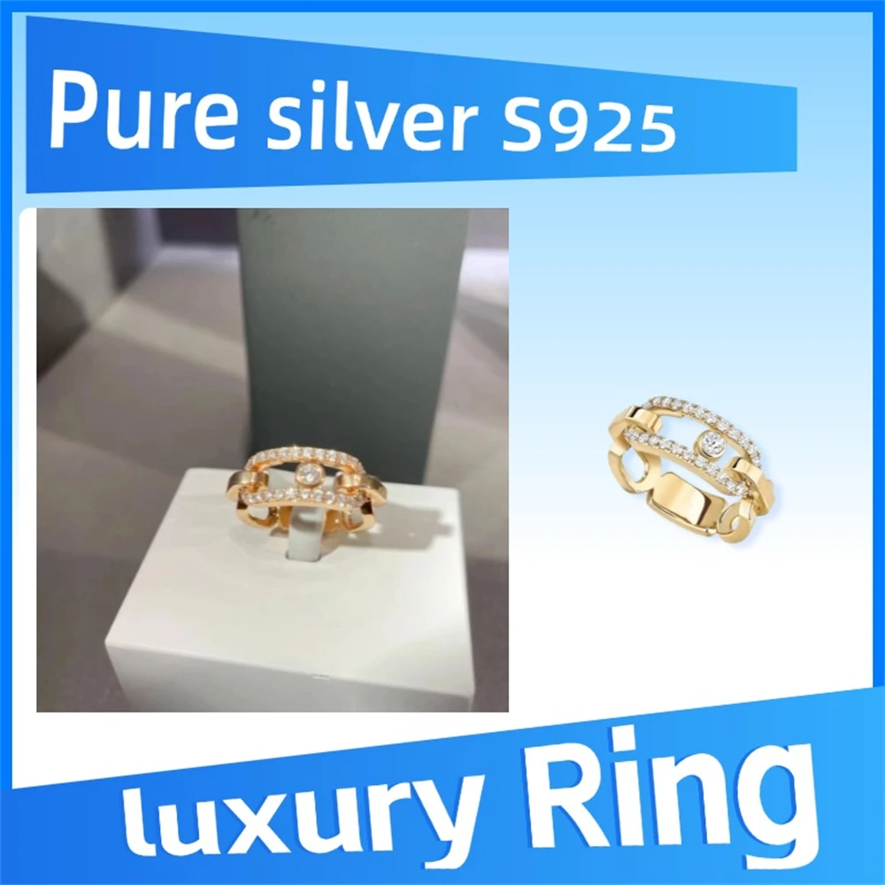 Pure 925 Sterling Silver Move Link Series Rings Temperament, personalized, elegant, charming and fashionable
Pure 925 Sterling Silver Move Link Series Rings Temperament, personalized, elegant, charming and fashionable