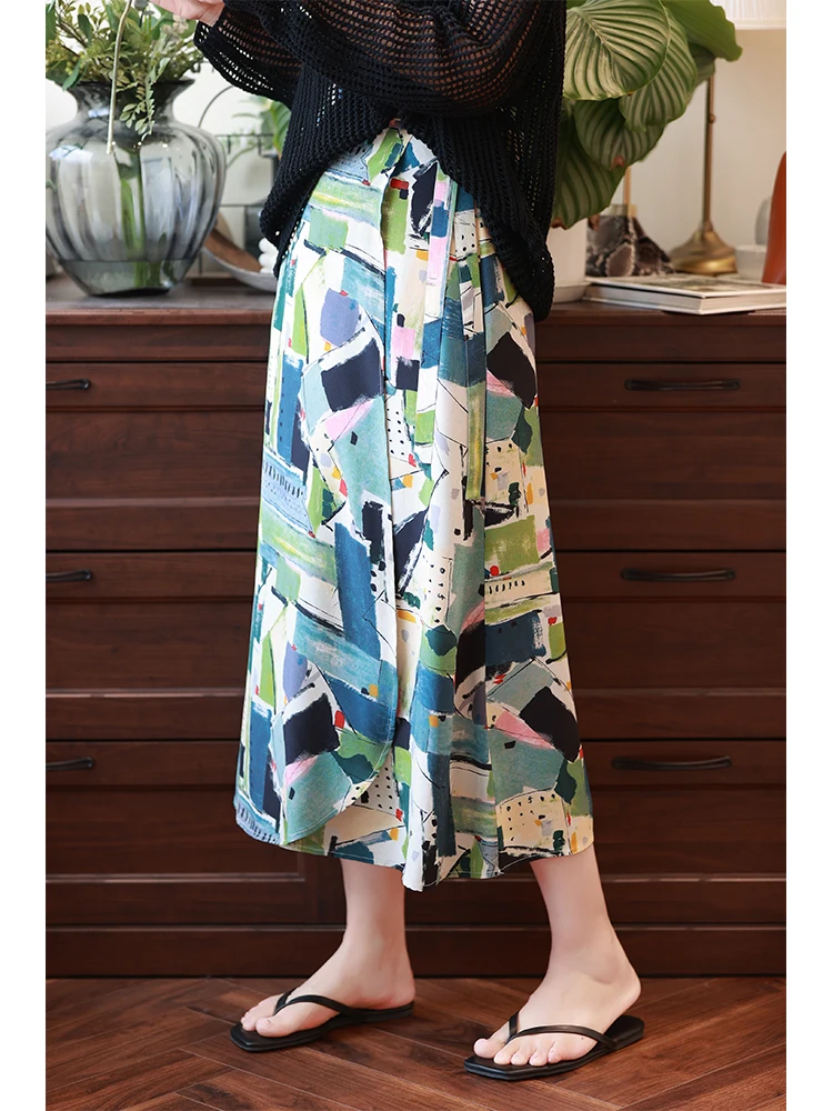 Silk Noe Wrap Skirt High Waist A-Line Silhouette Casual Wear 00% Silk One-Piece Tie-Band Design Summer New Ink Wa
Silk Noe Wrap Skirt High Waist A-Line Silhouette Casual Wear 00% Silk One-Piece Tie-Band Design Summer New Ink Wa