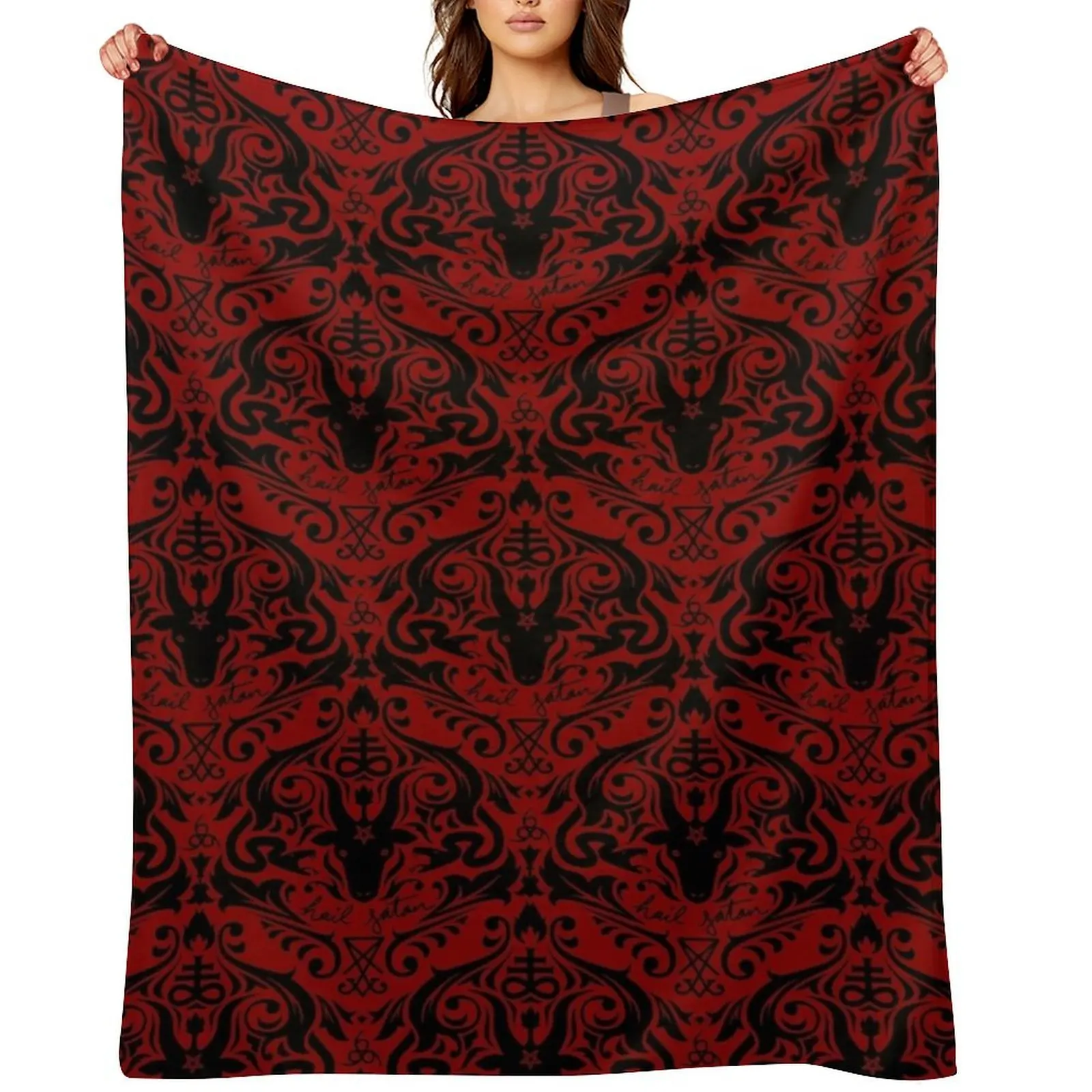 Damask - Hail Satan (Black & Red default) Throw Blanket heavy to sleep Bed linens Custom Comforter Blankets
Damask - Hail Satan (Black & Red default) Throw Blanket heavy to sleep Bed linens Custom Comforter Blankets