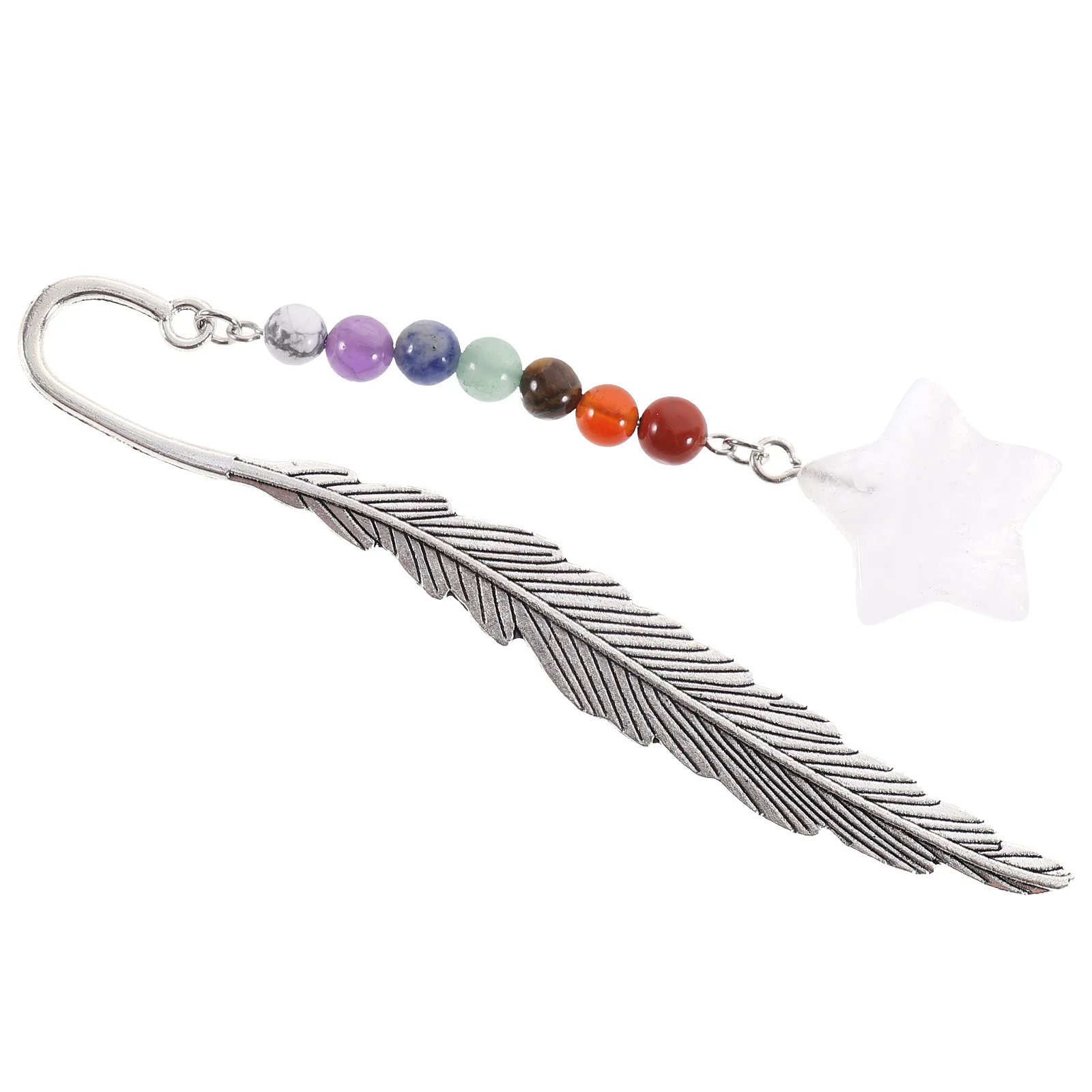 Natural Crystal Pendant Bookmark Plume Shape Decorative Reading Page Marker Vintage Style Delicate Bookmarks for Women Men 
Natural Crystal Pendant Bookmark Plume Shape Decorative Reading Page Marker Vintage Style Delicate Bookmarks for Women Men