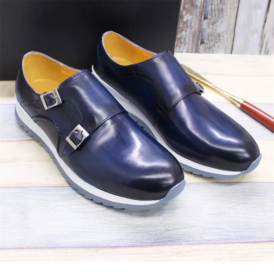 Men's Double-Breasted Round Toe Leather Casual Shoes Comfortable Handmade Fashion Formal Footwear for Banquets
Men's Double-Breasted Round Toe Leather Casual Shoes Comfortable Handmade Fashion Formal Footwear for Banquets